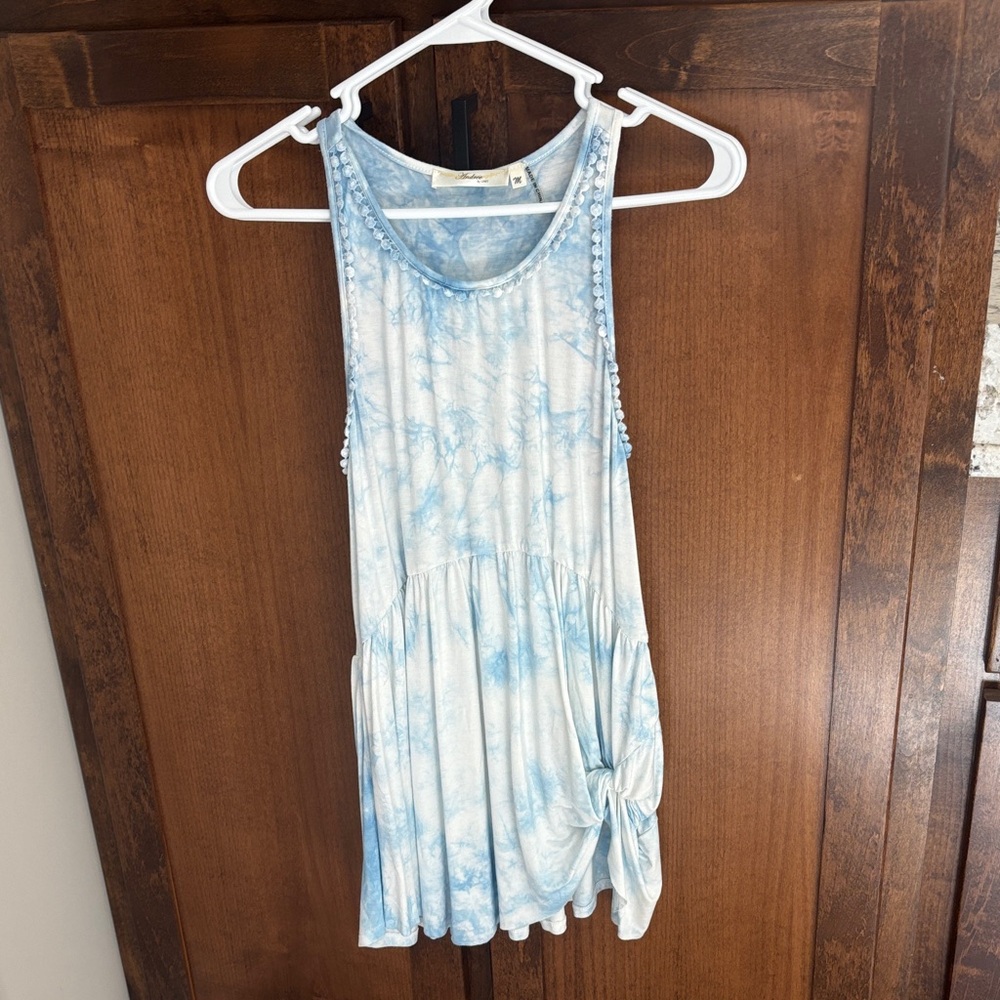 Blue Tie-Dye Sleeveless Women's Top
